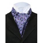 (disco)-Satin Ascot - Purple Paisley