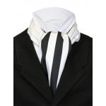 (disco)-Bold Stripe Ascot - Black / White