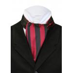 (disco)-Bold Stripe Ascot - Black / Burgundy