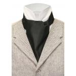 (disco)-Satin Tonal Pinstripe Ascot - Black