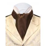 (disco)-Satin Tonal Pinstripe Ascot - Brown