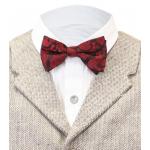 (disco)-Satin Bow Tie - Red Ornamental