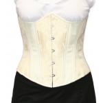 (disco)-Pearl Classic Underbust Satin Corset - Ivory