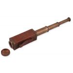 (disco)-Square Handled Telescope - Brass & Leather