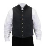  Victorian,Old West,Steampunk Mens Vests Black Cotton Solid Work Vests,Clerical Vests |Antique, Vintage, Old Fashioned, Wedding, Theatrical, Reenacting Costume |