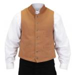  Victorian,Old West,Steampunk Mens Vests Brown Cotton Solid Work Vests,Clerical Vests |Antique, Vintage, Old Fashioned, Wedding, Theatrical, Reenacting Costume |