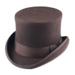  Victorian,Old West,Edwardian Mens Hats Brown Wool Felt Top Hats |Antique, Vintage, Old Fashioned, Wedding, Theatrical, Reenacting Costume | Gifts for Him