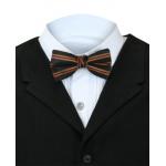 (disco)-Bow Tie - Brown Huxley Stripe