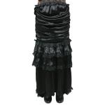 (disco)-Wickfield Ruched Skirt - Black Satin