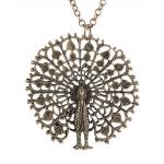 (disco)-Peacock Necklace - Antique Gold