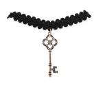 (disco)-Braided Choker with Antique Gold Key