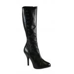 (disco)-Twelve-Button Boot - Black Faux Leather
