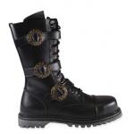 (disco)-Buckled Steampunk Striders - Black Leather