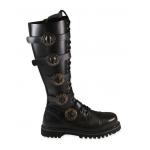 (disco)-Steampunk Excursion Boots - Black Leather