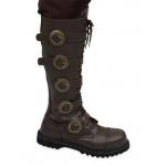 (disco)-Steampunk Excursion Boots - Brown Leather