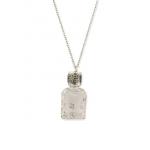 (disco)-Antique Silver Crystal Vial Necklace