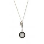 (disco)-Charm Necklace - Magnifier and Heart
