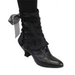 (disco)-Ladies Reversible Spats - Black Damask / Black Velvet