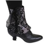 (disco)-Ladies Spats - Silver Damask / Black Velvet