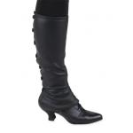 (disco)-Ladies Reversible Gaiters - Black Faux Leather
