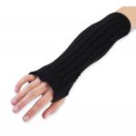 (disco)-Cable Knit Arm Warmer - Black