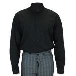 Victorian Mens Dress Shirt - High Stand Collar - Black