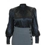 (disco)-Satin Blouse - Black