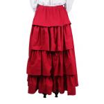 (disco)-Twill Bustle Skirt - Red
