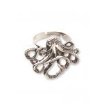 (disco)-Octopus Ring - Antique Silver