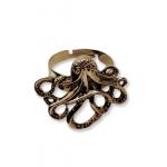 (disco)-Octopus Ring - Antique Gold