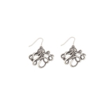 (disco)-Octopus Earrings - Antique Silver