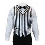  Victorian,Old West,Steampunk, Mens Vests Black,White Satin,Synthetic,Microfiber Stripe Dress Vests |Antique, Vintage, Old Fashioned, Wedding, Theatrical, Reenacting Costume |