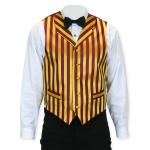 (disco)-Ragtime Vest - Burgundy/Gold Stripe