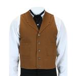  Victorian,Old West,Edwardian Mens Vests Brown,Tan Cotton Solid Work Vests |Antique, Vintage, Old Fashioned, Wedding, Theatrical, Reenacting Costume |