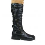 (disco)-Sky Pirate Boot - Black Leather