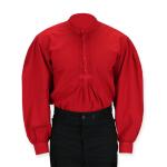  Victorian,Old West,Edwardian Mens Shirts Red Cotton Solid Work Shirts,Pioneer Shirts |Antique, Vintage, Old Fashioned, Wedding, Theatrical, Reenacting Costume |