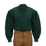  Victorian,Old West, Mens Shirts Green Cotton Solid Work Shirts,Pioneer Shirts |Antique, Vintage, Old Fashioned, Wedding, Theatrical, Reenacting Costume |