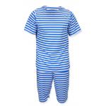 (disco)-Mens 1900s Bathing Suit - Marine Blue/White