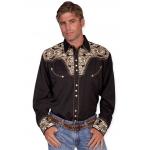 (disco)-Gunfighter Western Shirt - Gold