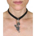 (disco)-Braided Choker with Dragon