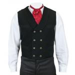 Canvas Double Breasted Vest - Black