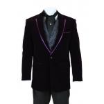 (disco)-Westchester Velvet Smoking Jacket - Purple