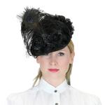 (disco)-Victorian Ladies Hat - Black