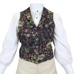  Victorian,Old West,Edwardian Ladies Vests Purple Satin,Microfiber,Synthetic Floral Dress Vests,Work Vests |Antique, Vintage, Old Fashioned, Wedding, Theatrical, Reenacting Costume |