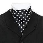 Satin Ascot - Spotted Black and White