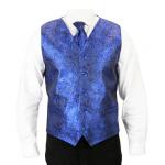  Victorian,Old West, Mens Vests Blue Satin,Synthetic,Microfiber Paisley Dress Vests,Tie Included |Antique, Vintage, Old Fashioned, Wedding, Theatrical, Reenacting Costume |