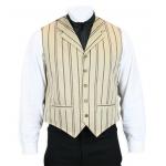 (disco)-Eastlake Stripe Cotton Vest - Tan