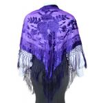 Victorian,Old West, Ladies Shawls Purple Velvet,Synthetic Floral Shawls |Antique, Vintage, Old Fashioned, Wedding, Theatrical, Reenacting Costume |