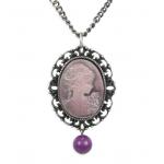 (disco)-Purple Cameo Necklace