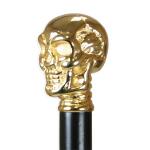 (disco)-Skull Cane - Gold Tone